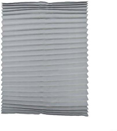 Blackout Pleated Blinds for Windows, 150 x 90 cm, No-Drill Clamp-On Folding Shade for Privacy and Sun Protection, Opaque PVC Window Screen in Black, Grey, White(White)