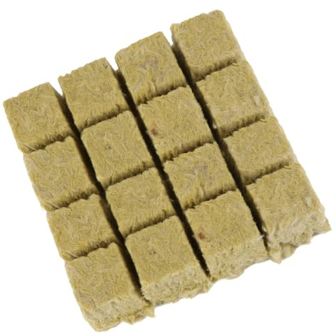 Abaodam Blocchi di Coltivazione in Lana di Roccia 36x36x40mm 16 Pezzi, Substrato Idroponico Senza Suolo per Avviamento Piante, Attrezzatura da Giardinaggio per Semina e Propagazione
