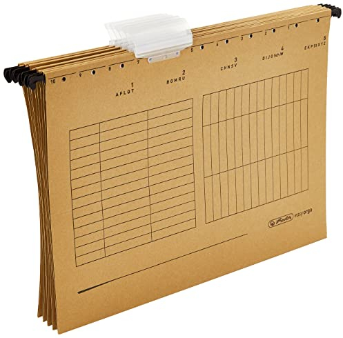 Herlitz 5874458 Hängemappe A4 UniReg 5er Packung, 230 g/qm braun