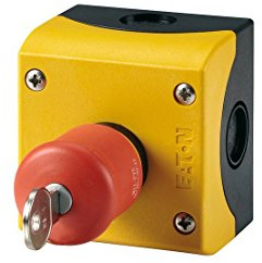 Eaton 216523 not-Halt/aus-Taste, D = 38 mm, Schlüsselentriegelt, unbeleuchtet, 1 Öffner, 1 Schließer, Aufbau