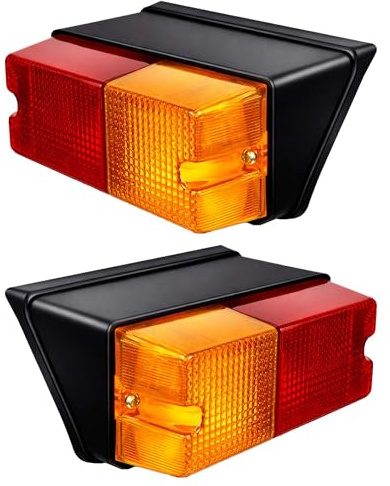 Luces de tractor reales, conjunto de luces combinadas, luces traseras de tractor con bombillas de 12 V, adecuadas para tractores universales estándar Sonalika Indofarm, piezas de luces