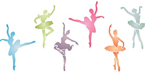 Ballerinas-Schablone – 34 x 16,5 cm – wiederverwendbare Schablone für Mädchen mit Balletttänzerin