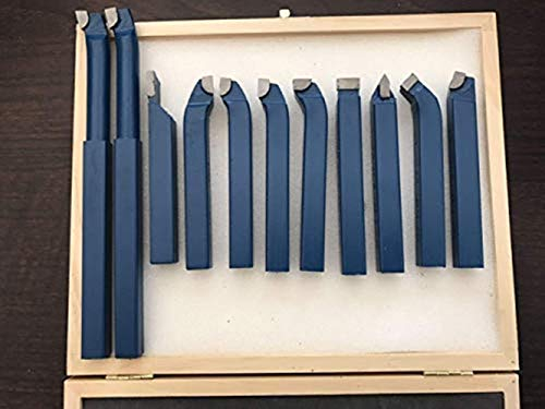 11pcs Karbid Spitze Drehmaschine Drehwerkzeuge, Metallschneider Schneidwerkzeug Bit Set Hartmetallspitze Schneiden Drehen Bohrstange Set Messer Set Bits für Mini-Drehmaschine (12mm x 12mm)