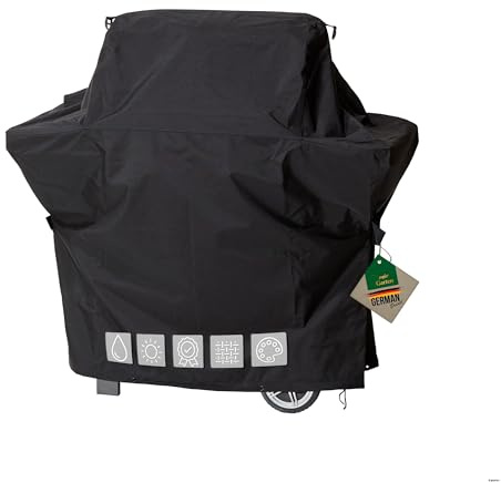 Mehr Garten Grillabdeckung 183x63x117 cm, Schutzhülle Grill Trapezform | 600D Oxford - wasserdicht, UV-beständig, reißfest und winterfest - robuste Abdeckung für Gasgrill mit Kordelzug