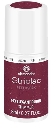 alessandro Striplac UV-Nagellack Elegant Rubin – Schonend und langanhaltend – Einfache Entfernung dank Peel-Off-Technologie – Vegan und tierversuchsfrei – 8 ml