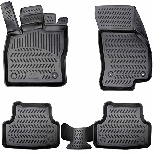 ELMASLINE 3D Gummimatten Set für OPEL Combo C 2001-2011 | Fußmatten Set mit hohem Rand - Zubehör