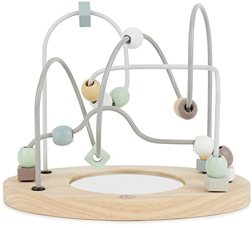 Bieco Holzspielzeug Motorikschleife ab 1 Jahr - Motorikspielzeug Baby Motorikschleife Klein - Motorikspielzeug Holz Motorikbrett Spielzeug Spielbogen Holz Wickeltisch Bio Holzspielzeug Baby Labyrinth