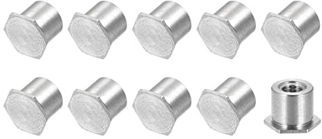 METALLIXITY Automático Remachado Tuercas (M3) 20uds, Inoxidable Acero Hexagonal Cabeza Separador Roscado Inserte Tuercas - para Muebles Mecánicos Sujetadores, Plateado Tono