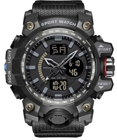 RORIOS Montre Femme Homme Digital Sport Montres Imperméable Militaire Montres avec Alarme Multifonction électronique Montre pour Homme Femelle