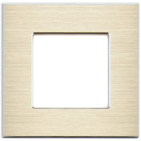 Luxus-Time Wippschalter Lichtschalter Steckdosen mit Aluminium Rahmen Unterputzdose UP Schuko Wipp Wandschalter Einbau Kippschalter Gold (1-Fach Rahmen Aluminium)