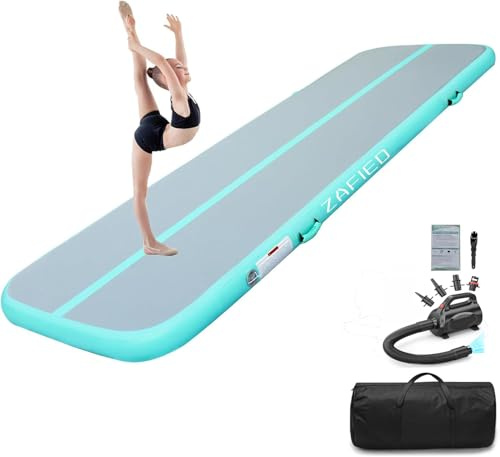 Airtrack, gymnastikmatta 3/4/5/6 m, uppblåsbar tumblingmatta med pump, träningsmatta, fitnessmatta, yogamatta för hemmet, utomhus
