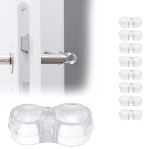FeJu Türklinkenpuffer Transparent | 8 Stück | Türstopper Klinke, Türgriffstopper, Türklinken schutz, Türschoner