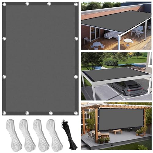 Sonnensegel Balkon Ohne Bohren 1X2m Segeltuch Meterware, Seitenschutz Balkon Ohne Bohren inkl Befestigungsseile, UV-Schutz, Wetterfest für Garten Terrasse