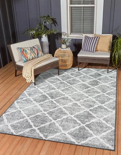 MY-RUG Outdoor Teppich wetterfest 160 x 230 cm | UV-beständig & robust aus Polypropylen für Garten Terrasse Balkon Küche & Wohnzimmer | kurzflor, pflegeleicht, waschbar | Bonnie Beige Creme