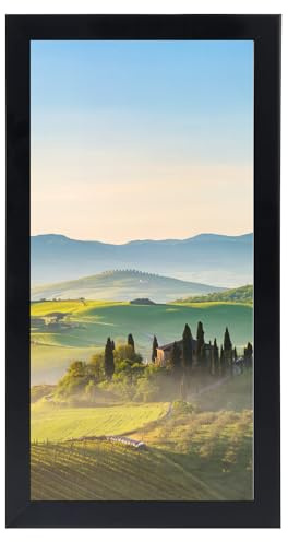 HUKONHEP 5x9 Black Picture Frames, Photos Frame with Plexiglass, Wall Gallery Photo Frames, Horizontal and Vertical for Wall Mounting and Tabletop, Home Office Decoration