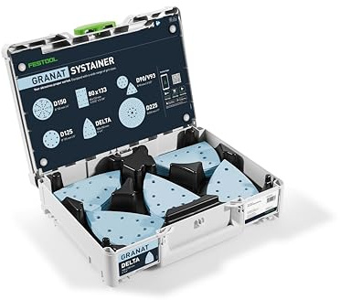 Festool slipmedel Systainer³ SYS-STF Delta GR-set granat, blå, Blå