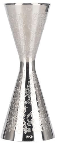 XHTLLO Magnifique jigger en acier inoxydable avec balance pour boisson, vin, accessoires de tasse, 30 ml, 45 ml, argent