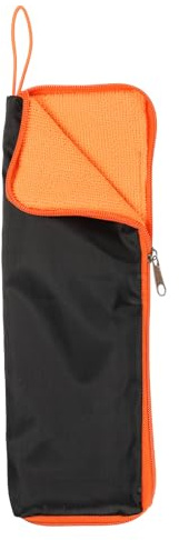 QUARKZMAN Sac pour Parapluies Mouillés 30 x 10 cm Housse Parapluie Pliant de Protection Réversible en Fibre Ultrafine, Étui Portable et Étanche pour Voyage Maison Extérieur, Orange