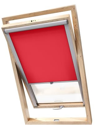 Stylo Verdunkelungsrollo für Dachfenster – für FAKRO-Fenster - 100% Verdunkelung - Aluminium für FAKRO-Fenster – Thermoisolierung – Mechanismus – Sonnenschutz FAKRO 78/118 Rot