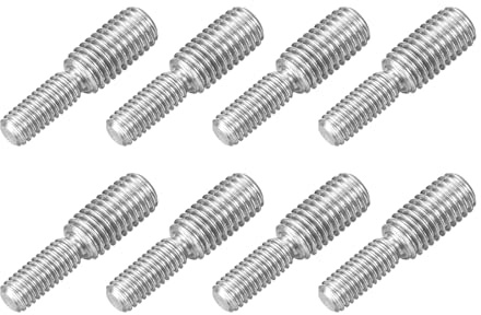 sourcing map M6 x 15 mm auf M8 x 15 mm Doppelend-Gewindebolzen, 8 Stück 304 Edelstahl-Gewindereduzierer-Adapter für Möbel-Maschinen, Montagebefestigung