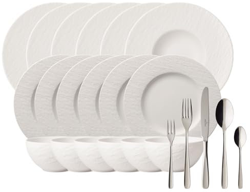 Villeroy & Boch Manufacture Rock Blanc Set 18tlg + Besteckset Liam