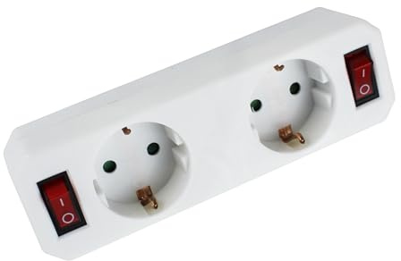 Adattatore 2 prese con 2 interruttori,Distributore ladro con interruttore.