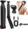 Back Shavers for Men, Foldable Body Shavers for Men with 2 Floating Shaver Heads, Long Handel Electric Back Razor, Mens Body Groomer for Back, Chest, and Shoulders - USB Rechargeable Hair Trimmer