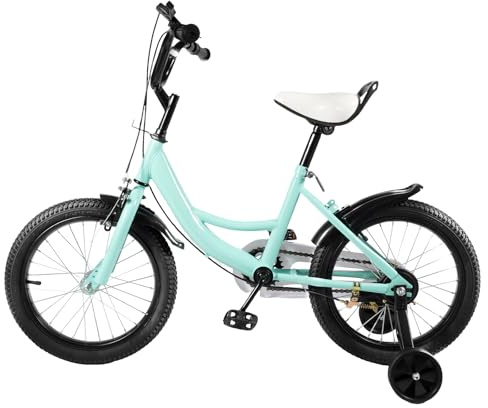 Tagowao 16 Zoll Kinderfahrrad, HöHenverstellbar Kinder Fahrrad mit Hilfsrad, Kinderfahrräder für Jungen, Mädchen und Jugend, Grün