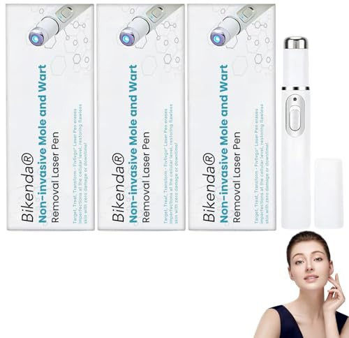 Bikenda Nicht-invasiver Stift zur Entfernung von Muttermalen und Warzen, Warzenentfernung, Hautfleckenentfernung, Pigmentfleckenentfernung für Gesicht und Körper (3Pcs)