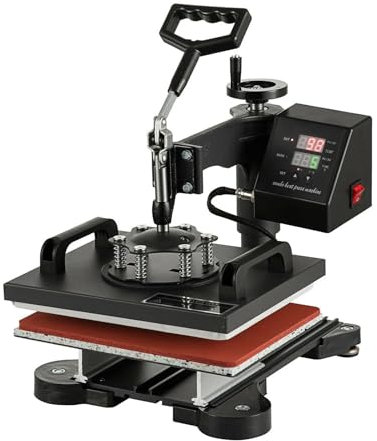 Pressa a Caldo, Strumenti for pressa di calore 12x10, pressa a caldo for t-shirt, stampa a sublimazione for trasferimento di camicie, macchina for affrancatura oscillante a 360° per magliette, borse,