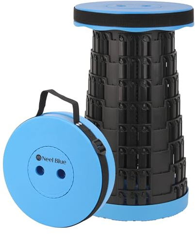 Trimming Shop robust, vikbar teleskoppall, bärbar och justerbar popup-pall, plastsits för camping, fiske, grillning, vandring, inomhus- och utomhusbruk, med max. Lastkapacitet 200 kg