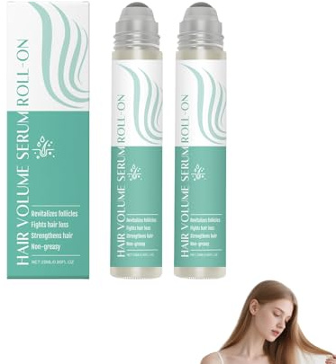 Hair Serum Haarwachstumsserum Roll On, Roll-On Haarserum, Rosmarin Haar-Roller-Serum, Blockierendes Kopfhautserum fördert den Sauerstofffluss, Reduziert Haarausfall, für alle Haartypen, 2PCS
