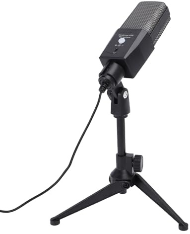 Garsent Gaming USB-mikrofon, RGB-kondensatordatormikrofon med Stativstativ, Multifunktionell Brusreducering, Inspelningsmikrofon för Streaming, Spel, Podcasting, Plug and Play
