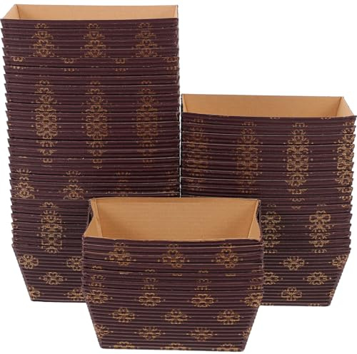 DIYEAH 50 Pezzi Teglie di Carta Rettangolari per Plumcake Antiaderenti Resistenti Alte Temperature Monouso per Forno Domestico Adatte per Pane Dolci e Dessert Uso Quotidiano e Feste