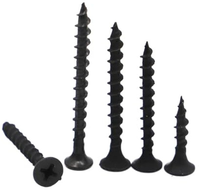 20 Stück schwarze Faserplatten-Kohlenstoffstahl-Senkkopfschrauben, Kreuzschlitz, selbstschneidende Holzschraube M3.5 M4(50mm,M3.5 20pcs)