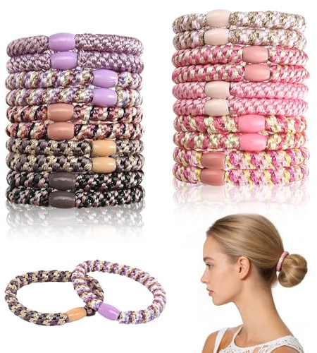 20 stück Haargummis Mädchen, Zopfgummis Mädchen, Haargummi Scrunchie Haargummis Klein Zopfgummis Damen für Frauen Dickes Lockiges Glattes Haar