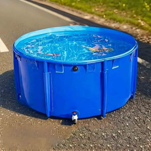 Piscina rotonda extra large in tela per pesci con rivestimento flessibile in PVC fuori terra Koi Holding Tank facile installazione per acquari all'aperto 1,8 x 1,2 m