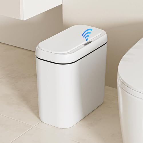 Gaethra Sensor Mülleimer mit Sensor 15L Leise USB Elektrischer Mülleimer Sensors Wasserdicht Mülleimers Elektrisch Automatischer Mülleimers Automatisch für Schlafzimmer, Bad, Küche, Büro