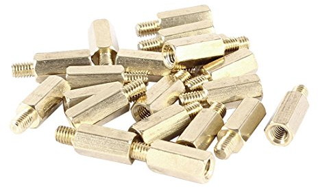 sourcing map 20 Stück (Leiterplatte) Abstandsbolzen aus Messing sechskant Abstandhalter/M3 10-4 mm de