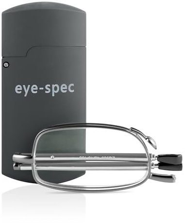 eye-spec Faltbare Lesebrille mit Taschenformat Mini-Etui | Kompaktes, klappbares Design für Damen und Herren in 7 Farben und verfügbar in 9 Sehstärken