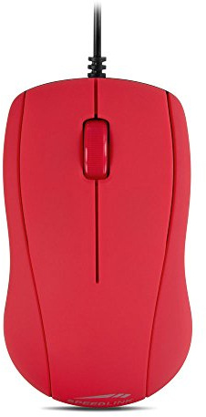 Speedlink Vollwertige 3-Tasten-Maus - SNAPPY Mouse USB (geeignet für Rechts - und Linkshänder - bis zu 1000 DPI - Optischer Sensor) PC / Computer wired Mouse rot