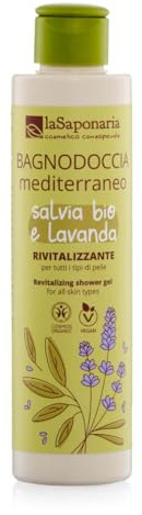 La Saponaria | Gel Doccia Mediterraneo 200ml – Naturale, Biologico e Vegan – Bagnoschiuma Nutriente e Lenitivo per Tutti i Tipi di Pelle – Formula Delicata e Biodegradabile, Cruelty Free