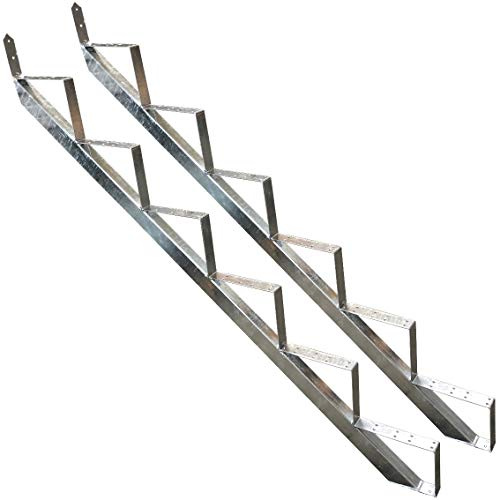 Treppenrahmen 6 stufig Stahl-Treppe Verzinkt Treppenholm Geschosshöhe 110cm