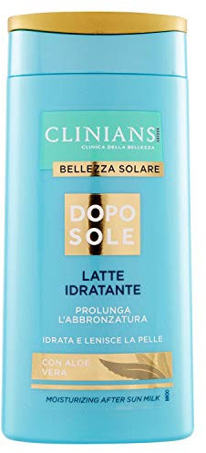CLINIANS | Latte Doposole Idratante, con Estratto di Aloe Vera, Bisabololo, Menta Piperita e Mentolo, 200mL