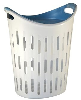 DENOX | Cesto para Ropa Sucia con Asas, Tapa y Cesta | Perfecta Organización | Gran Capacidad | Circulación de Aire | Diseño Moderno | Tapa y Cesta, 2 en 1 | Color Blanco | Capacidad 60L |