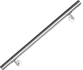 EINFEBEN Barandilla de acero inoxidable, pasamanos de escalera de pared para interior y exterior incl. soporte de pared y tapas de extremo, 80 cm