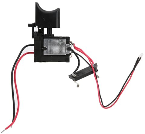 Interruptor de Taladro Eléctrico de 7,2 V - 24 V Batería de Litio Control de Velocidad de Taladro Inalámbrico Interruptor de Gatillo de 6,5 X 4 X 1,2 Cm con Luz Pequeña para Herramienta Eléctrica
