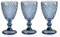 Set 6 calici bicchieri bicchiere acqua 260 ml in vetro colore blu 17 cm GIN-820489