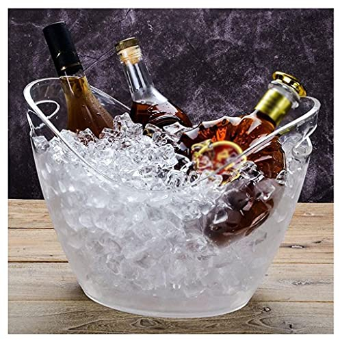 TOMYEUS Eiseimer Kunststoff Transparenter Ingot Eiskühbeimer Kühler Champagner Eimer Bier Großer EIS Weineimer EIS Eimer Bar KTV Werbung Weiß 8L Eiskübel Sektkühler (Color : White)