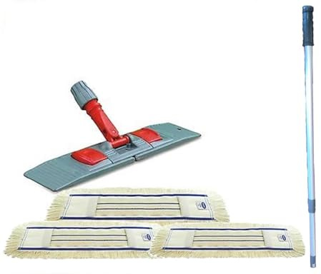 maxxi4you Wischmopp Set Premium mit Teleskopstiel 60 cm inkl. 3 x Wischmopp Baumwolle